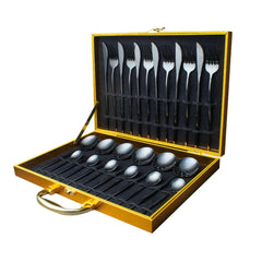 24pcs Gold Stainless Steel Cutlery Set