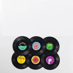 Vinyl Disk Coasters With Vinyl Record Player Holder