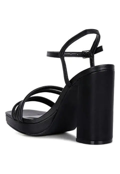 Chunky Platform Strappy Heels