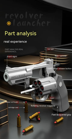 Children's Left-Wheel Soft Bullet Toy Pistol